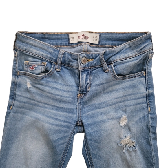 Juniors Hollister 3 R jeans ripped style fringe skinny - Picture 2 of 6